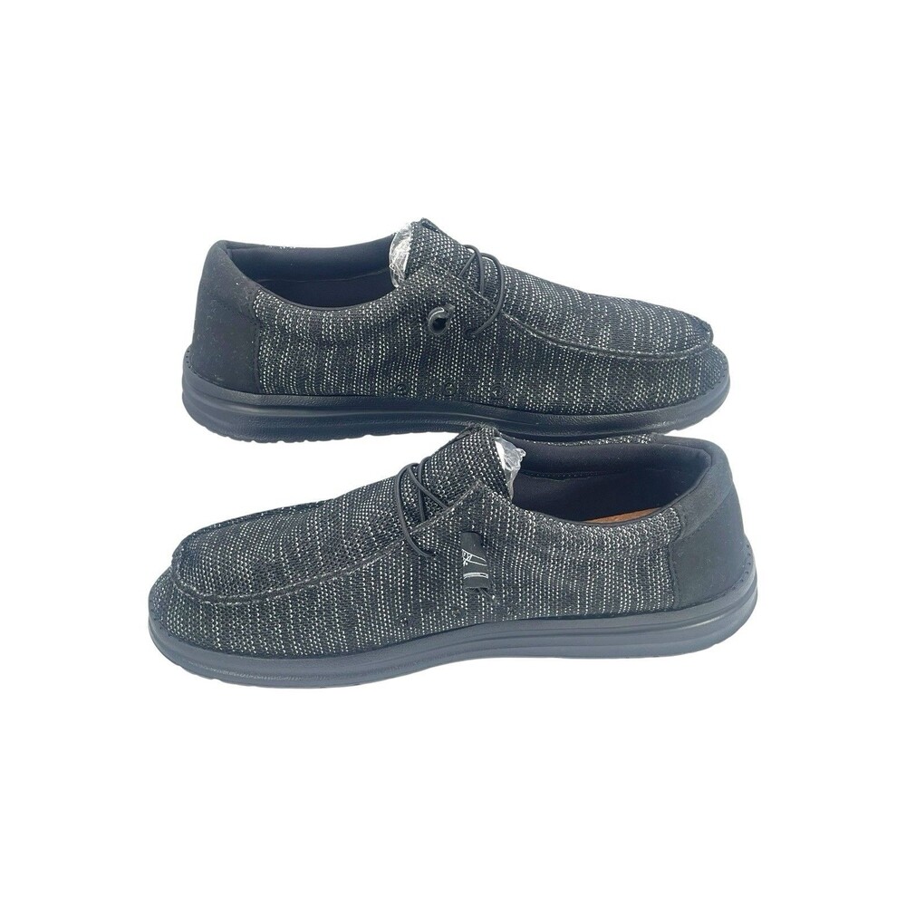 Men’s Comfort Casual Loafers Black Knit Slip On Shoes EU 47 US 13 - Picture 2 of 5